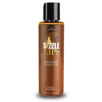 Зігрівальний масажний гель Sensuva Sizzle Lips Salted Caramel (125 мл), без цукру, їстівний SO3211