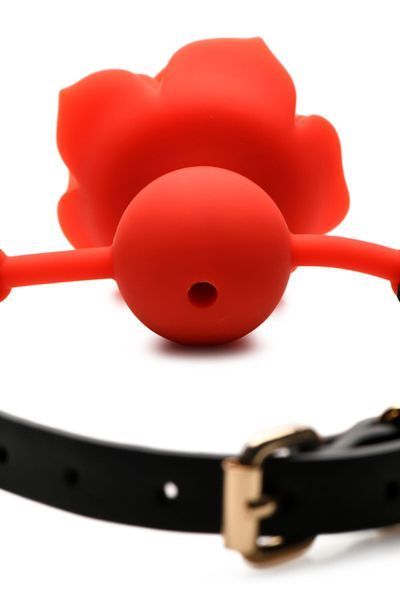 Силіконовий кляп з трояндою Master Series: Blossom Silicone Rose Gag &ndash; Red SO8801