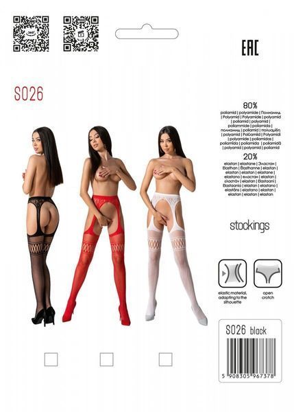 Эротические колготки-бодистокинг со шнуровкой на бедрах Passion S026 One Size, red, с доступом SO8949
