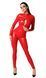 Красный кожаный комбинезон Noir Handmade F353 Red powerwetlook overall - XL SX2011 фото 3