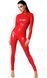 Красный кожаный комбинезон Noir Handmade F353 Red powerwetlook overall - XL SX2011 фото 1