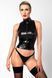 Топ Noir Handmade F324 Glam, L, black, халтер, на молнии, виниловые вставки, воротник-стойка SX0377 фото 1