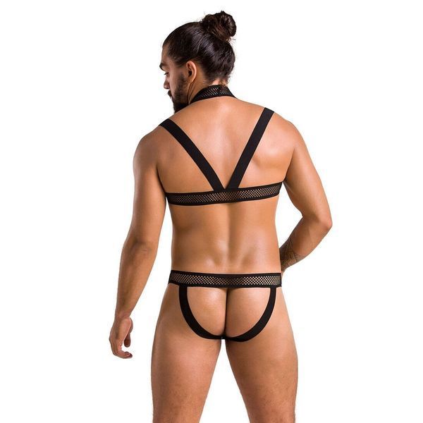 Комплект мужского белья с креплениями Passion 043 JACOB XXL/XXXL Black, трусы, шлейка SO7602