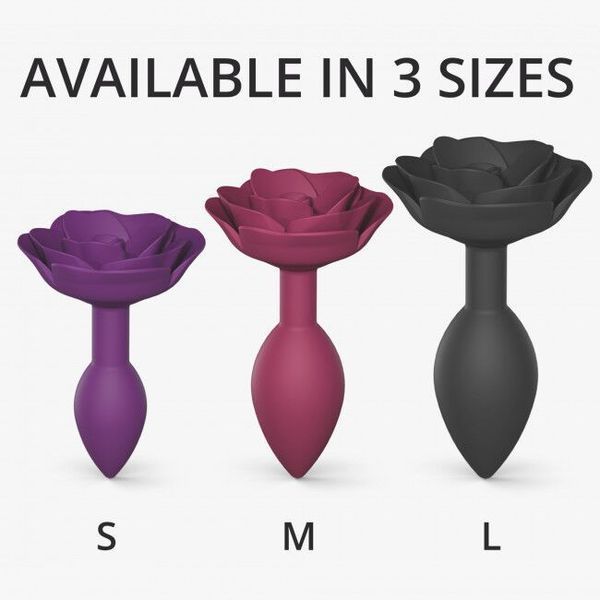 Силиконовая анальная пробка Love To Love OPEN ROSES L SIZE - BLACK ONYX SO5983