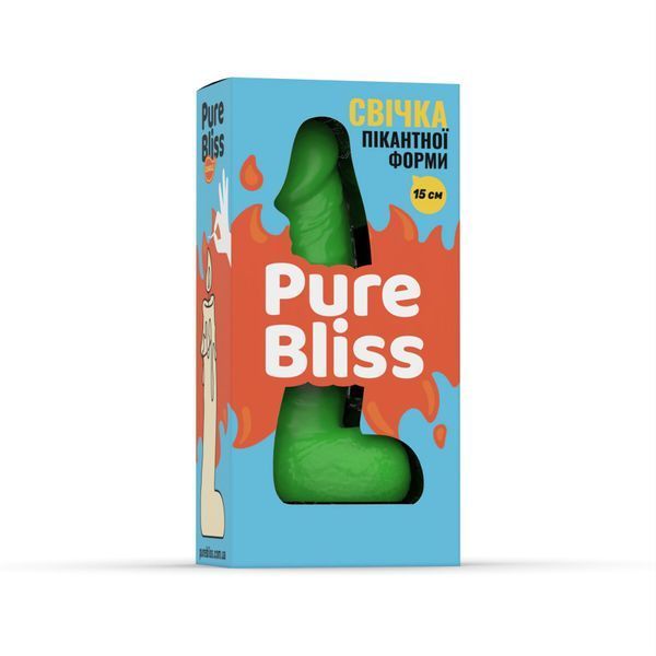Свічка у вигляді члена Pure Bliss MINI Green 15 см SX1648