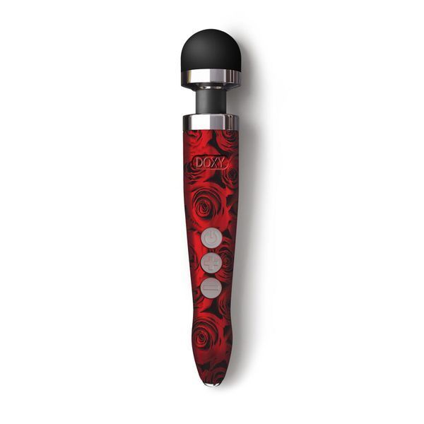 Вибромассажер DOXY Die Cast 3R - ROSE PATTERN, очень мощный, перезаряжаемый, металлический корпус SO8025