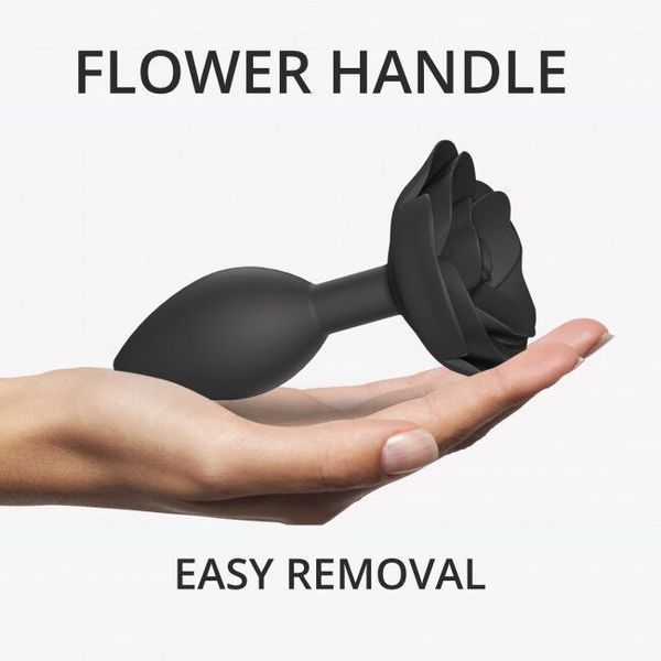 Силиконовая анальная пробка Love To Love OPEN ROSES L SIZE - BLACK ONYX SO5983