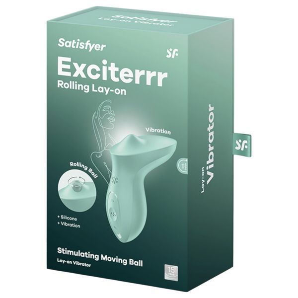 Вібратор для клітора з перлинною стимуляцією Satisfyer Exciterrr Mint, 2 незалежні мотори SX1217