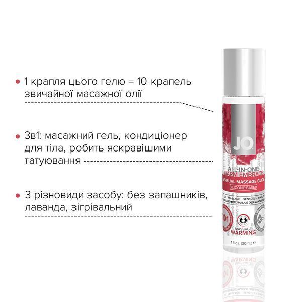 Разогревающий массажный гель и смазка 2 в 1 JO All-in-one Massage Glide - WARMING (30 мл) SO1515