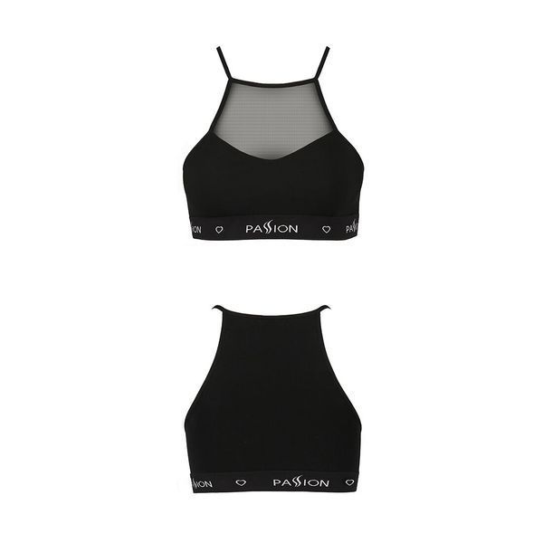 Спортивний топ з прозорою вставкою Passion PS006 TOP M, black SO4240