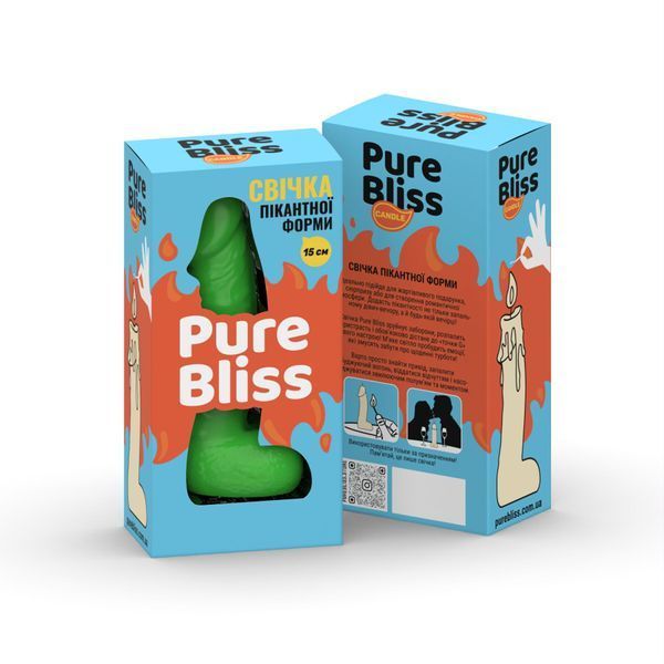 Свічка у вигляді члена Pure Bliss MINI Green 15 см SX1648