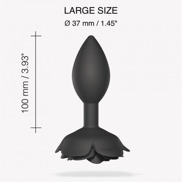 Силиконовая анальная пробка Love To Love OPEN ROSES L SIZE - BLACK ONYX SO5983