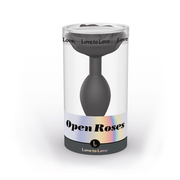 Силиконовая анальная пробка Love To Love OPEN ROSES L SIZE - BLACK ONYX SO5983
