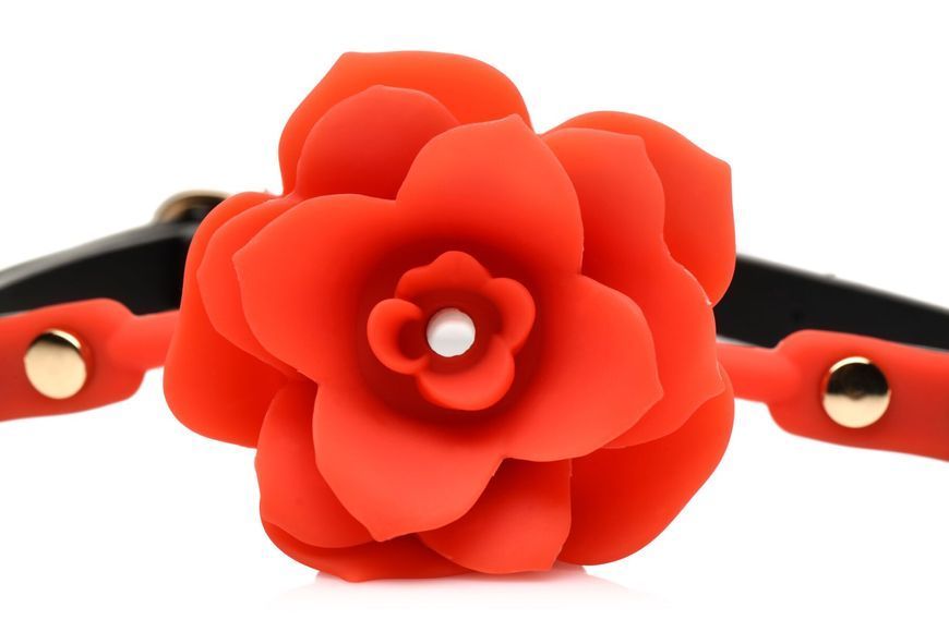Силіконовий кляп з трояндою Master Series: Blossom Silicone Rose Gag &ndash; Red SO8801