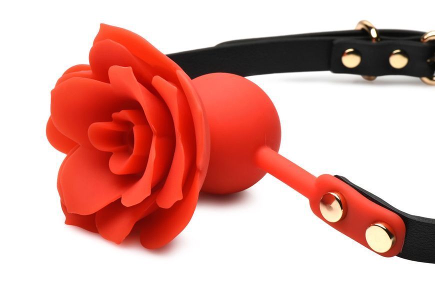 Силіконовий кляп з трояндою Master Series: Blossom Silicone Rose Gag &ndash; Red SO8801