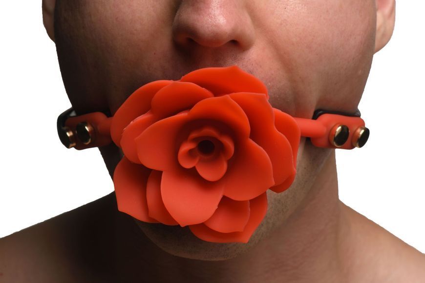 Силіконовий кляп з трояндою Master Series: Blossom Silicone Rose Gag &ndash; Red SO8801