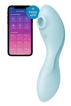 Вакуумний смарт-стимулятор із вібрацією Satisfyer Curvy Trinity 5 (Blue), керування зі смартфона SO6726