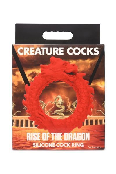 Эрекционное кольцо &ndash; дракон Creature Cocks Rise of the Dragon Silicone Penis Ring &ndash; Red, диаметр 4 см SX2221
