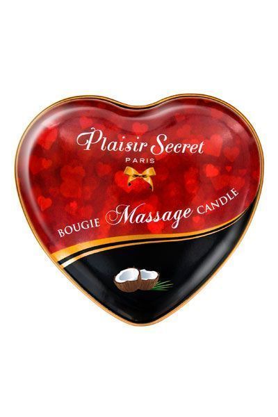 Распродажа!!! Массажная свеча сердечко Plaisirs Secrets Coconut 35 мл (срок 04.2026) SO1868-R