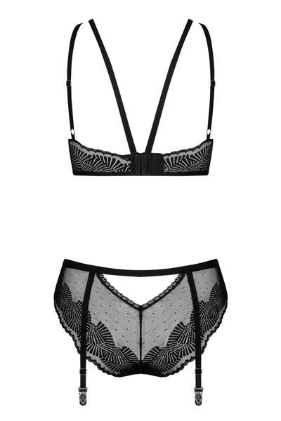 Комплект белья Obsessive Allastia 2-pcs set black L/XL SX2578