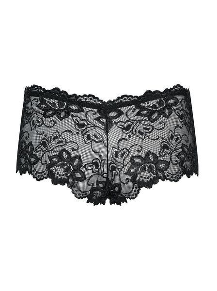 Трусики-шортики Obsessive Idillia shorties, L/XL, чорні, мереживні, з низькою посадкою SX1200