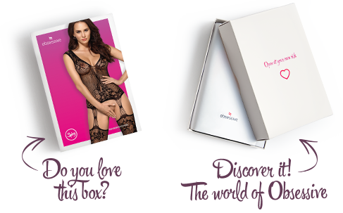 Бодістокінг Obsessive Bodystocking F221 XL/XXL, силуетний квітковий малюнок, імітація панчіх SO7229
