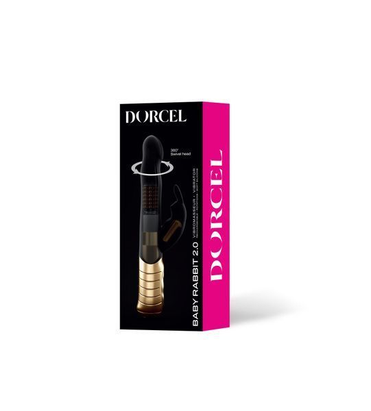 Вібратор-кролик Dorcel Baby Rabbit Gold 2.0 з перлинним масажем і головкою, що обертається SO4068