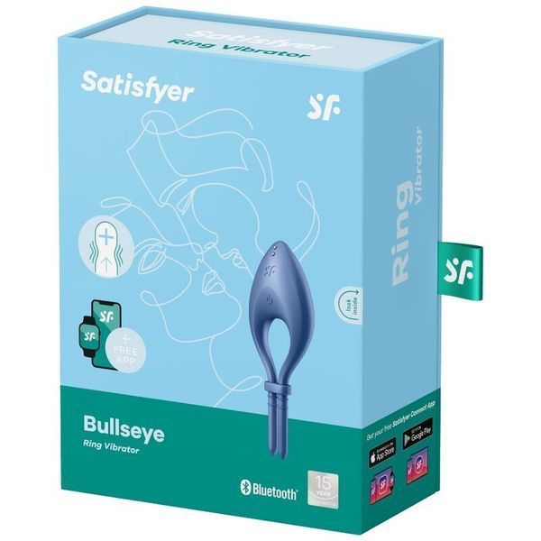 Ерекційне смарт-віброкільце ласо з регулюванням розміру Satisfyer Bullseye Blue SO6120