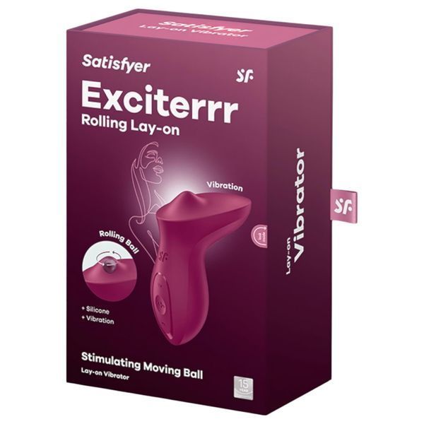 Вібратор для клітора з перлинною стимуляцією Satisfyer Exciterrr Berry, 2 незалежні мотори SX1218