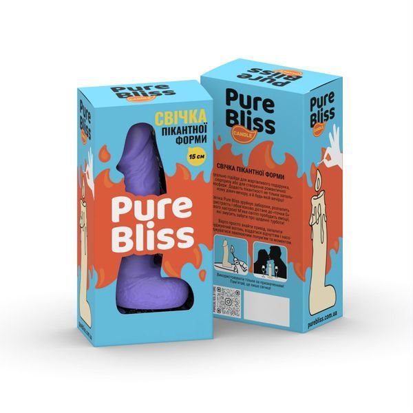 Свічка у вигляді члена Pure Bliss MINI Violet 15 см SX1649