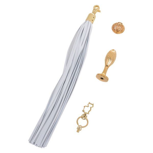 Металлическая анальная пробка Хвост пони LOCKINK SEVANDA White Pony-Tail Anal Pear-shape Plug SX0869