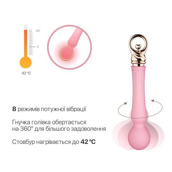 Вібромасажер із підігрівом Zalo Sweet Magic - Confidence Wand Fairy Pink SO6676