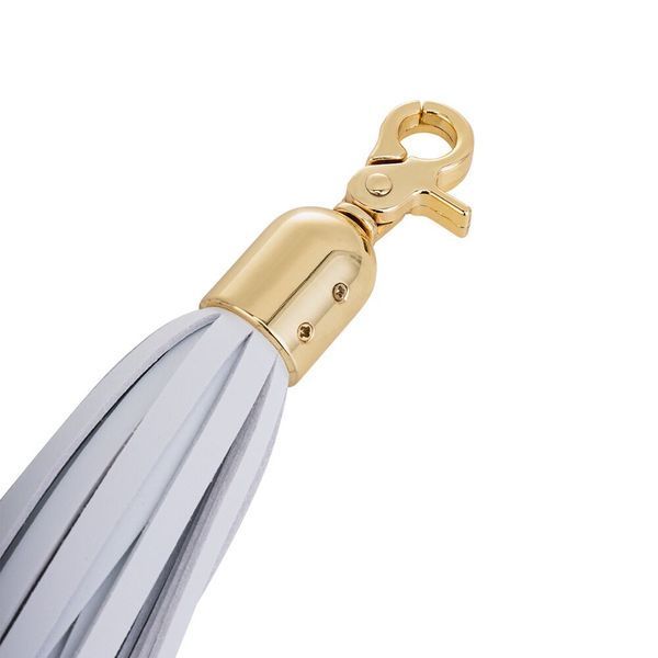 Металлическая анальная пробка Хвост пони LOCKINK SEVANDA White Pony-Tail Anal Pear-shape Plug SX0869