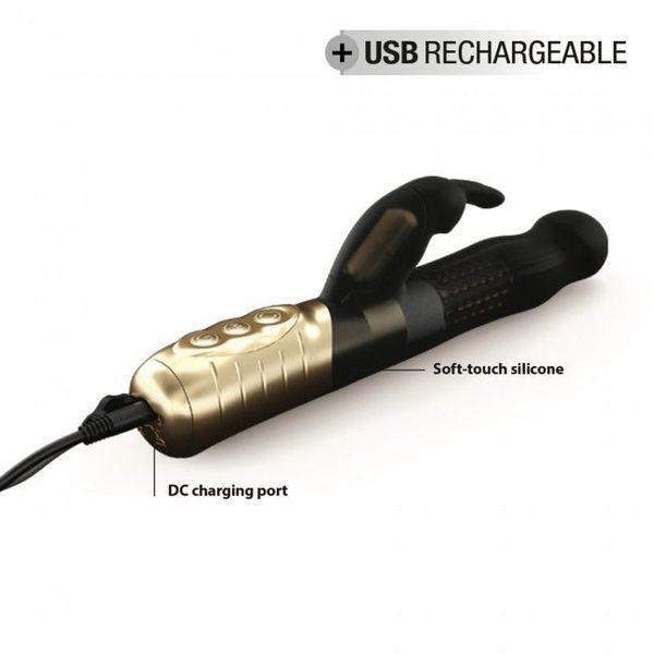 Вібратор-кролик Dorcel Baby Rabbit Gold 2.0 з перлинним масажем і головкою, що обертається SO4068