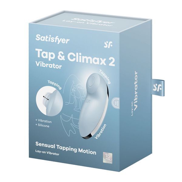 Вибростимулятор-пульсатор Satisfyer Tap & Climax 2 Blue, эффект постукивания пальцем SX2183