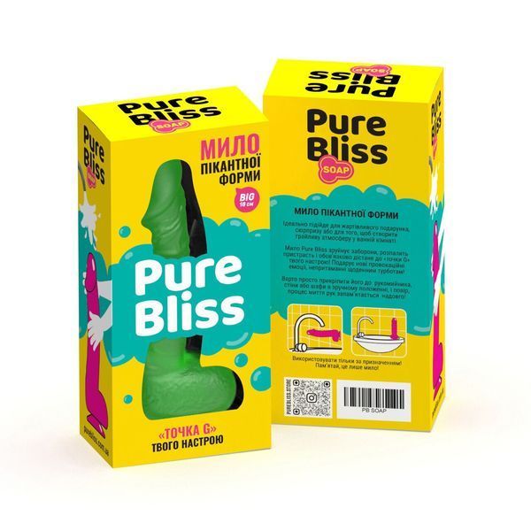 Мило у формі пеніса Pure Bliss BIG Green, крафтове мило-член, натуральне SO6368