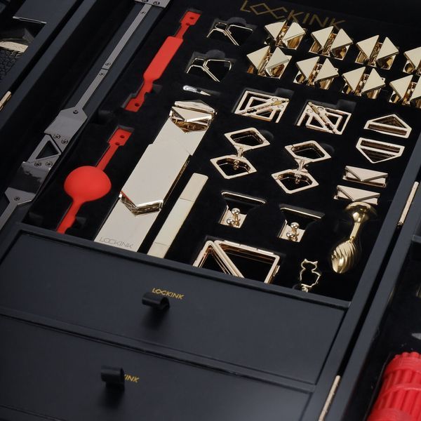 БДСМ-набір LOCKINK All-in-1 BDSM Play Kit, чорний, шкіра з тисненням, предмети для бондажу, шибарі, ваксплею SX0819