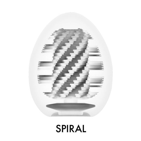 Мастурбатор-яйце Tenga Egg Spiral, щільний TPE, пробник лубриканту 5 мл SO9798