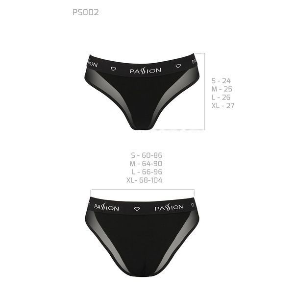 Трусики с прозрачной вставкой Passion PS002 PANTIES L, black SO4191