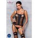 Сетчатый корсет с люверсами и съемными пажами Passion MALWIA CORSET 2XL/3XL black, эко-кожа, стринги SO5767 фото 3