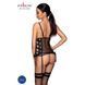Сетчатый корсет с люверсами и съемными пажами Passion MALWIA CORSET 2XL/3XL black, эко-кожа, стринги SO5767 фото 2