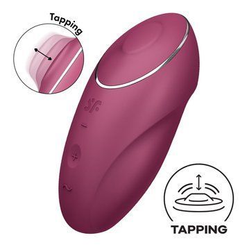Вібростимулятор-пульсатор Satisfyer Tap & Climax 1 Red, ефект постукування пальцем, 2 мотори SX0566