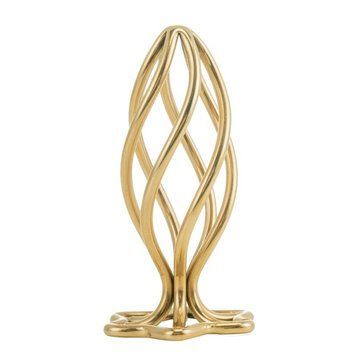 Металева анальна пробка LOCKINK SEVANDA Hollow Spiral Golden, L, золотиста, діаметр 3,9 см SX0884