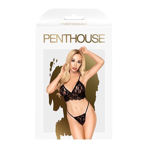 Комплект бралет та стрінги Penthouse - Double Spice Black L/XL SO5244