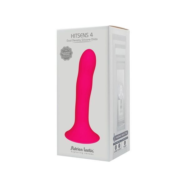 Дилдо с присоской Adrien Lastic Hitsens 4 Pink, отлично для страпона, диаметр 3,7см, длина 17,8см AD24041