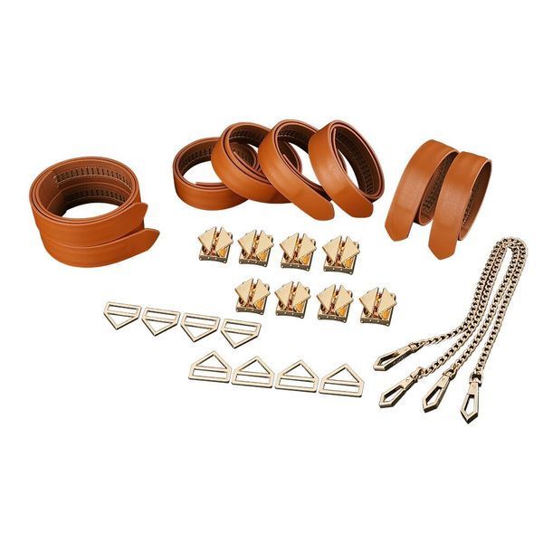 Набір для бондажу LOCKINK 8-Bondage-Straps Restraint Set, коричневий, 8 ременів з натуральної шкіри SX0834