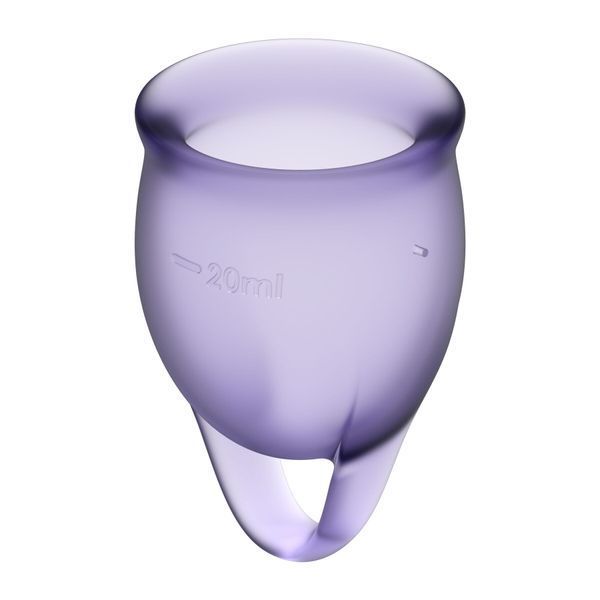Набор менструальных чаш Satisfyer Feel Confident (lila), 15мл и 20мл, мешочек для хранения SO3580