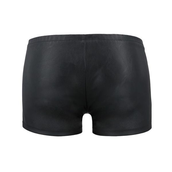 Мужские кожаные боксеры с молниями Passion 049 SHORT MATT L/XL Black SO7618