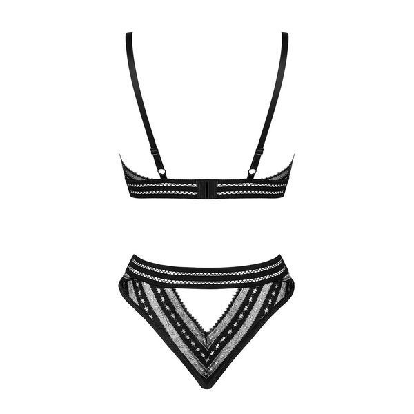 Комплект білизни Obsessive Natilya 2-pcs set XS/S, black, бюстгальтер, трусики SO7717