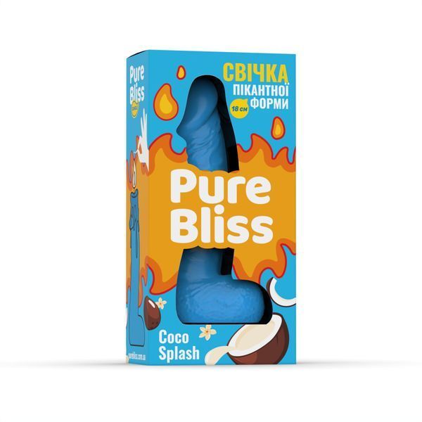 Ароматна свічка пікантної форми Pure Bliss Blue Coco Splash (Кокосове молоко) 18 см SX3040